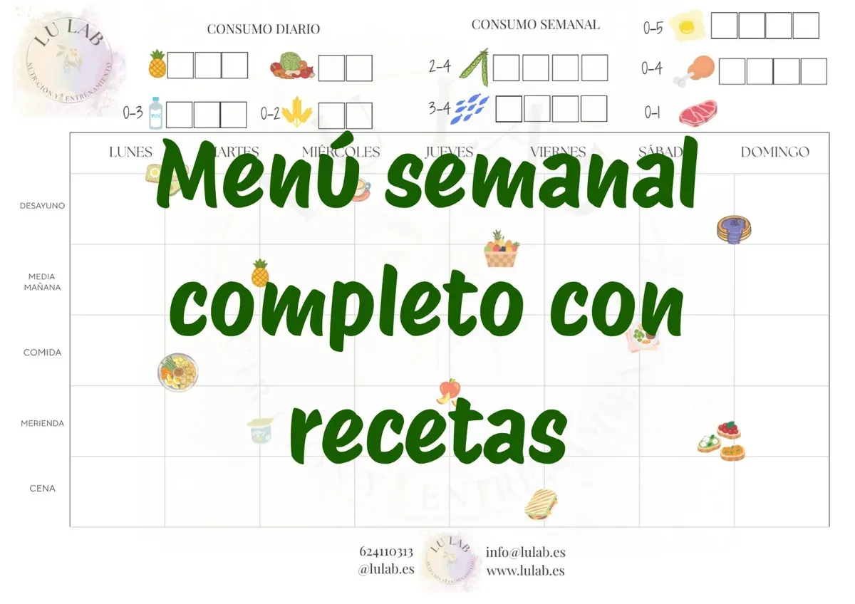 Menú semanal completo con recetas para toda la semana